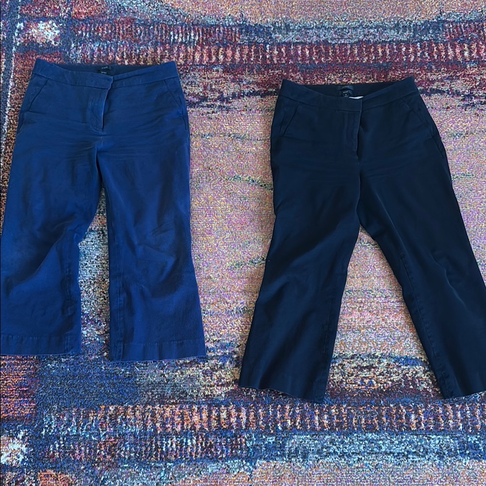 Set of 2 J. Crew Hayden cropped pant in navy and black